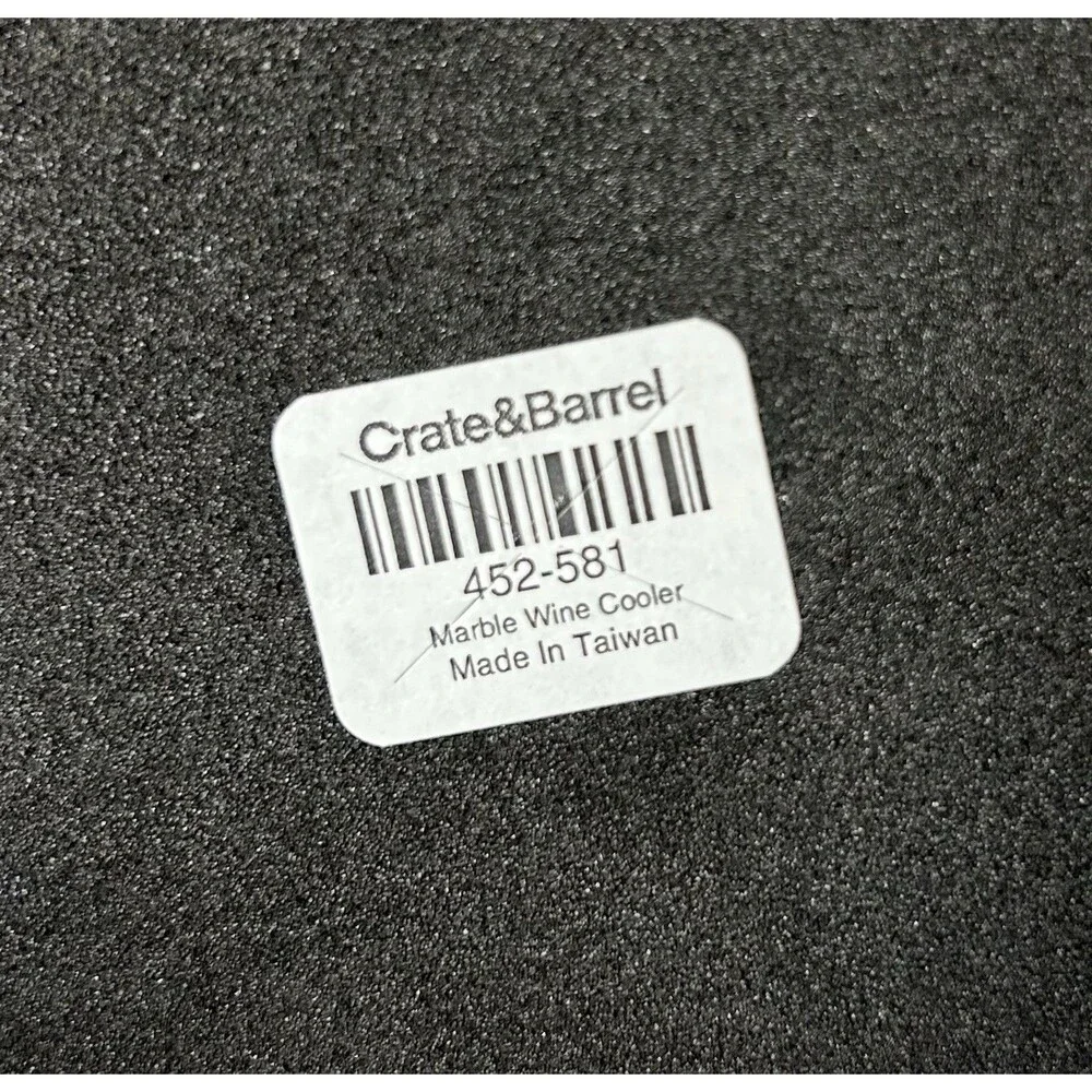 Crate & Barrel French Marble Wine Cooler Chiller Grey and White NEW Open Box